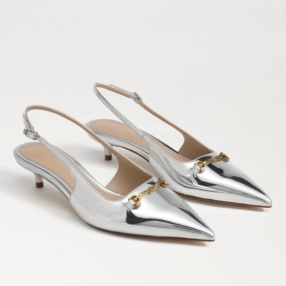 Sam Edelman Shoes - Sam Edelman Fitzgerald Kitten Heels in Silver Size 7.5